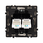 Механизм сдвоенной телефонной розетки SCT-NOBE-MTL2-SFPL-IS (RJ-11, 4C) (Arlight, Никель) Lednikoff