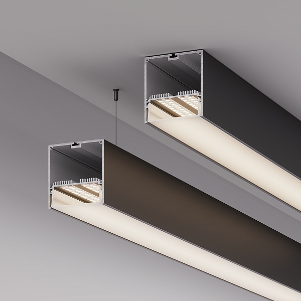 Профиль с экраном SL-LINE-7477-2500 BLACK+OPAL (Arlight, Алюминий) Lednikoff