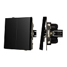 Механизм выключателя двухклавишный проходной SWT-TENDO-MKP2-PL-BK (230V, 10A) (Arlight, Черный) Lednikoff