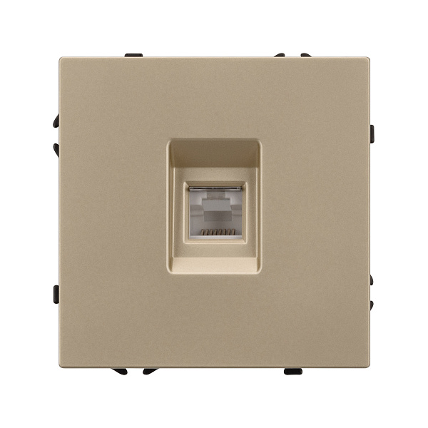 Механизм телефонной розетки SCT-NOBE-MTL1-SFPL-GD (RJ-11, 4C) (Arlight, Золотой песок) Lednikoff