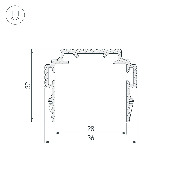 Профиль-держатель TEK-PLS-ZM-TK-2000 (Arlight, Алюминий) Lednikoff