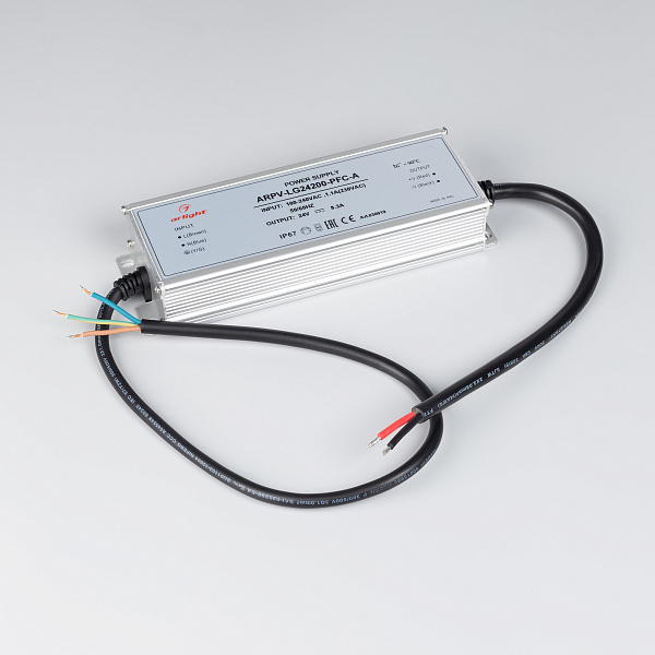 Блок питания ARPV-LG24200-PFC-A (24V, 8.3A, 200W) (Arlight, IP67 Металл, 5 лет) Lednikoff