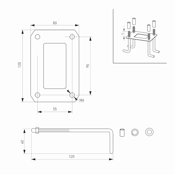 Светильник LGD-TENT-BOLL-H500-9W Warm3000 (GR, 110 deg, 230V) (Arlight, IP65 Металл, 3 года) Lednikoff