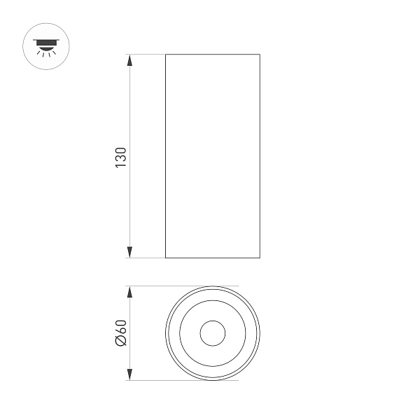 Светильник SP-GABI-SURFACE-R60-12W Warm3000 (BK, 60 deg, 230V) (Arlight, IP40 Металл, 5 лет) Lednikoff