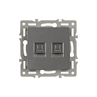 Механизм компьютерной розетки двойной SCT-MPC2-PL-GR (RJ-45, CAT6) (Arlight, -) Lednikoff