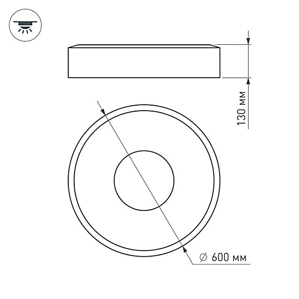 Светильник SP-TOR-RING-SURFACE-R600-42W Warm3000 (WH, 120 deg) (Arlight, IP20 Металл, 3 года) Lednikoff