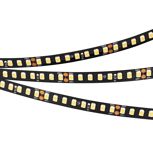 Светодиодная лента RT-A160-BLACK-8mm 24V Warm3000 (12 W/m, IP20, 2835, 5m) (Arlight, высок.эфф.150 лм/Вт) Lednikoff