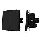 ARL NOBE Выключатель перекрёстный 2 кл софт-тач черный оникс SWT-MKX2-SFPL-BK (250V, 10A) (Arlight, -) Lednikoff