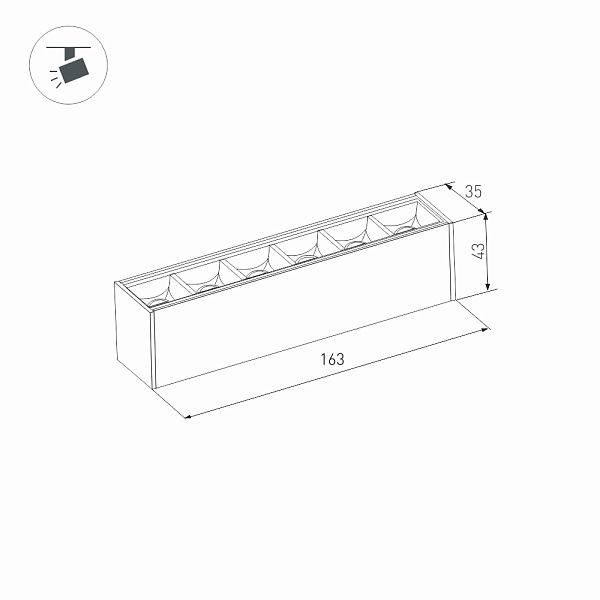 Светильник MAG-LASER-45-L160-6W Warm3000 (BK, 15 deg, 24V) (Arlight, IP20 Металл, 5 лет)