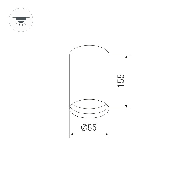 Светильник накладной SP-POLO-R85-1-15W Warm White 40deg (White, Black Ring) (Arlight, IP20 Металл, 3 года) Lednikoff