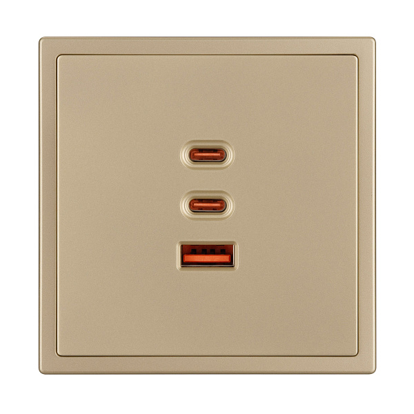 Механизм розетки с быстрой USB зарядкой SCT-NOBE-MUACC-SFPL-FC-GD (65W, QC3) (Arlight, -) Lednikoff
