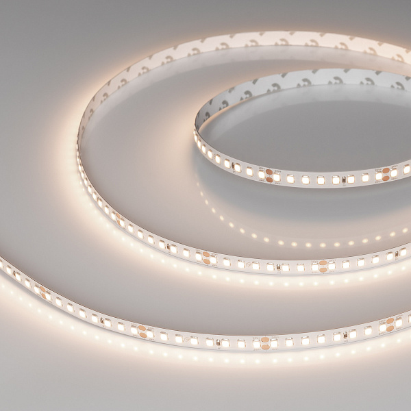 Светодиодная лента RT-A160-8mm 24V Warm3500 (12 W/m, IP20, 2835, 50m) (Arlight, высок.эфф.150 лм/Вт) Lednikoff