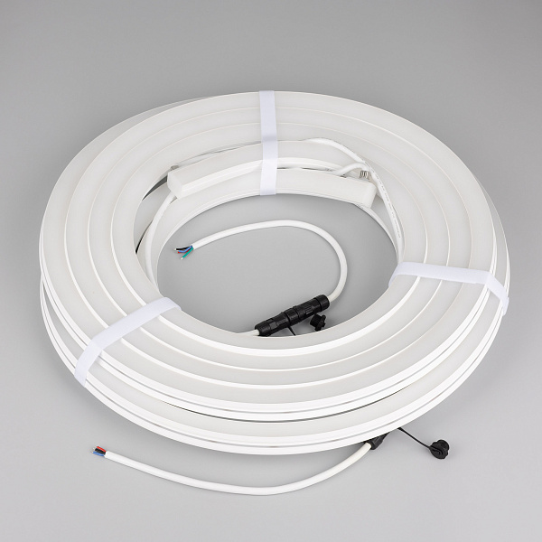 Светодиодная лента герметичная MOONLIGHT-PRO-SIDE-X360-20x20mm 24V RGB (12 W/m, IP67, 10m, wire x2) (Arlight, Вывод боковой, 5 лет)