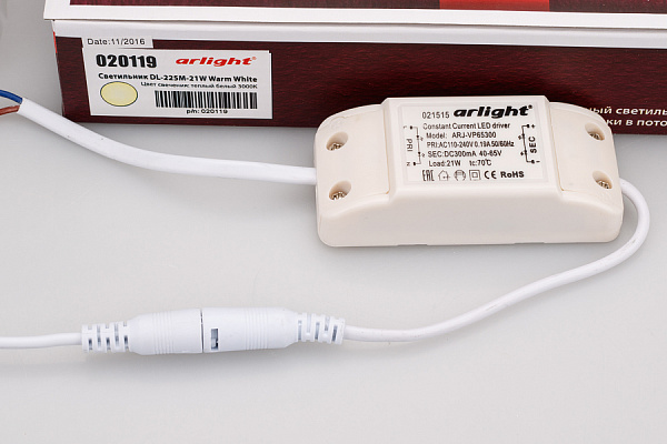 Светильник DL-225M-21W Warm White (Arlight, IP40 Металл, 3 года) Lednikoff