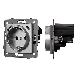 Механизм розетки с USB зарядкой SCT-MUAC-PL-GR-V (250V, 16A) (Arlight, -)