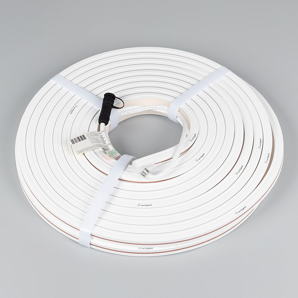 Светодиодная лента герметичная MOONLIGHT-TOP-X320-13x12mm 24V White6000 (5 W/m, IP67, sauna, 15m, wire x2) (Arlight, Вывод вниз, 3 года)