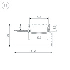 Профиль FANTOM-W20-H10-EDGE-2000 ANOD (Arlight, Алюминий) Lednikoff