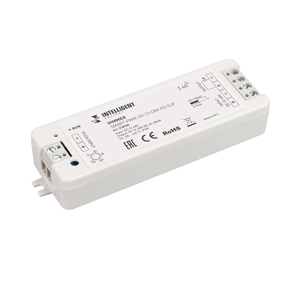 INTELLIGENT ARLIGHT Диммер SMART-PWM-101-72-DIM-PD-SUF (12-48V, 1x8A, SS, 2.4G) (IARL, IP20 Пластик, 5 лет) Lednikoff