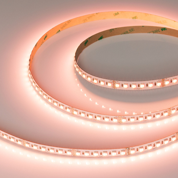 Светодиодная лента RT-H120-10mm 24V RGBW-Warm-4-in-1 (25 W/m, IP20, 4040, 5m) (Arlight, Открытый) Lednikoff