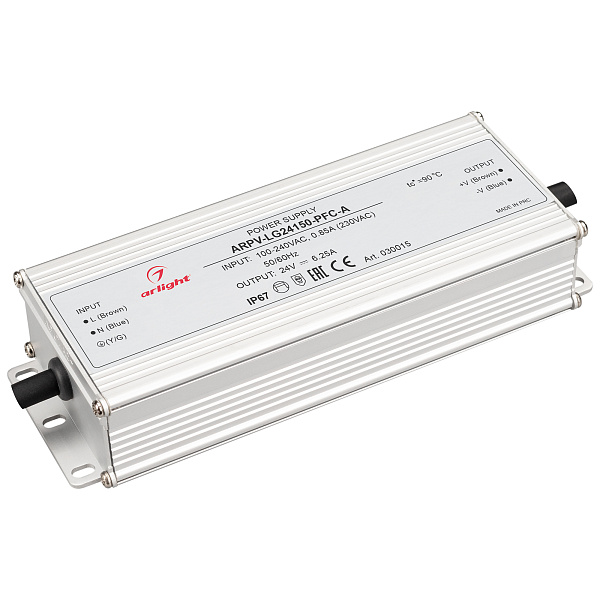 Блок питания ARPV-LG24150-PFC-A (24V, 6.25A, 150W) (Arlight, IP67 Металл, 5 лет) Lednikoff