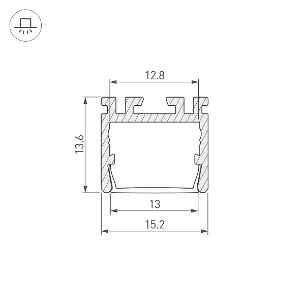 Профиль PDS-D-2000 ANOD (Arlight, Алюминий) Lednikoff