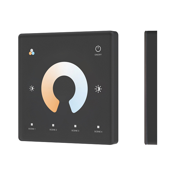 INTELLIGENT ARLIGHT Сенсорная панель SMART-RF-801-11-1G-4SC-MIX черный (3V, 2.4G) накладная (IARL, IP20 Пластик, 5 лет) Lednikoff