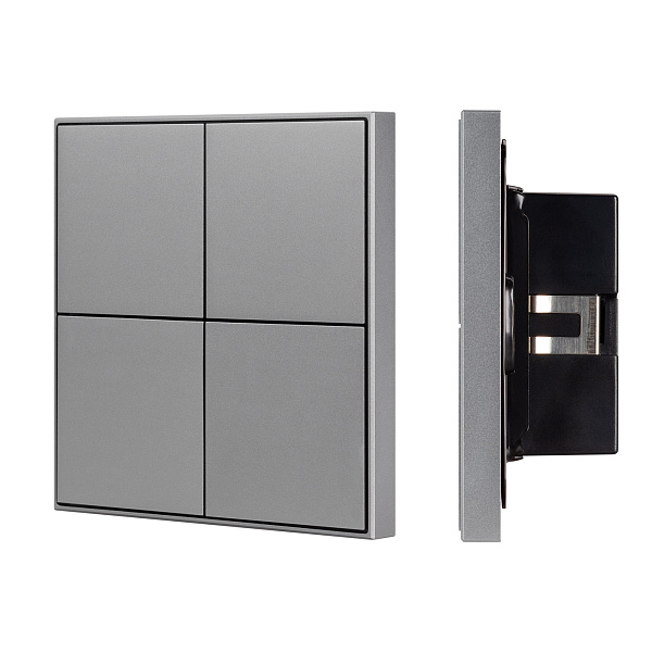 INTELLIGENT ARLIGHT Кнопочная панель KNX-304-23-IN Grey (BUS, Frame) (IARL, IP20 Металл, 2 года) Lednikoff