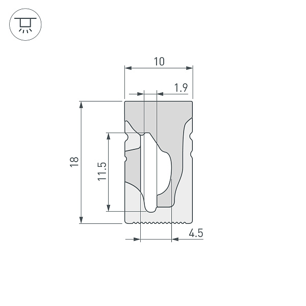Силиконовый профиль WPH-FLEX-1018-SIDE-S10-20m WHITE (Arlight, Силикон) Lednikoff