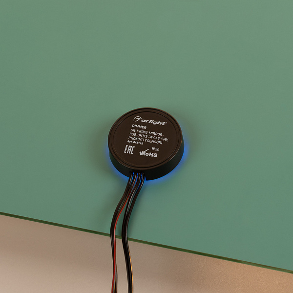 Диммер SR-PRIME-MIRROR-R35-BK (12-24V, 48-96W, PROXIMITY SENSOR) (Arlight, IP20 Пластик, 2 года) Lednikoff
