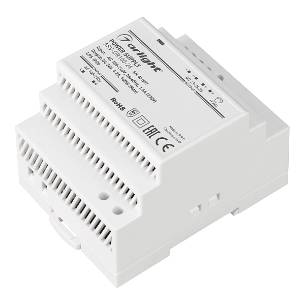 Блок питания ARV-DR100-24 (24V, 4.2A, 100W) (Arlight, IP20 DIN-рейка) Lednikoff