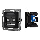 Механизм компьютерной розетки двойной SCT-MPC2-PL-BK-V (RJ-45, CAT6) (Arlight, -) Lednikoff