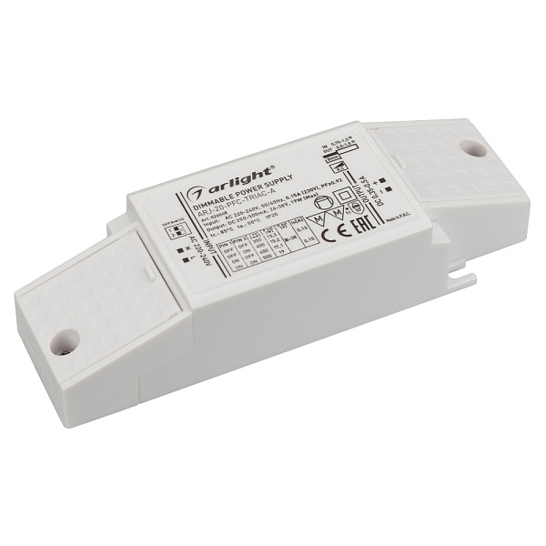 Блок питания ARJ-20-PFC-TRIAC-A (20W, 350-500mA) (Arlight, IP20 Пластик, 5 лет) Lednikoff