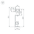 Профиль PLINTUS-H73-F-2000 WHITE (Arlight, Алюминий) Lednikoff