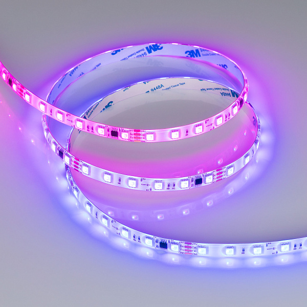 Светодиодная лента герметичная SPI-SE-B60-10mm 24V RGB-PX6-BPT (12 W/m, IP65, 5060, 5m) (Arlight, бегущий огонь) Lednikoff