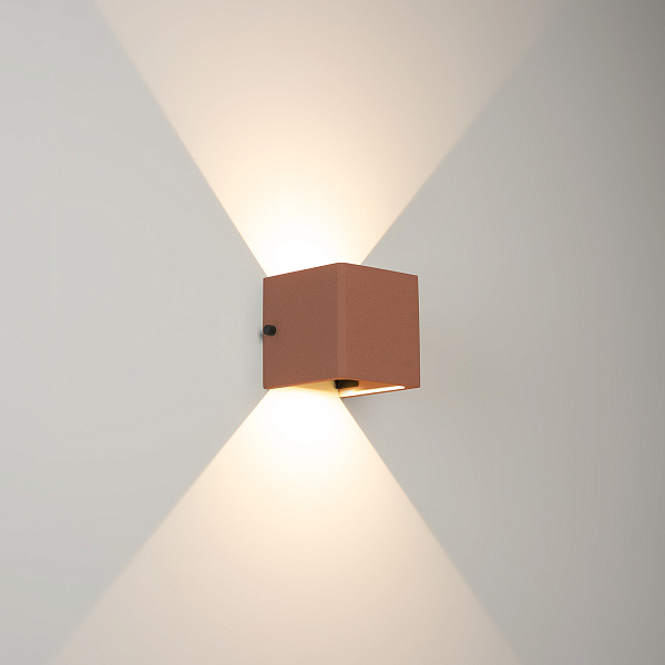Светильник LGD-PERAN-WALL-S120x120-6W Warm3000 (Beige red, 0-80 deg, 230V) (Arlight, IP65 Бетон, 3 года) Lednikoff