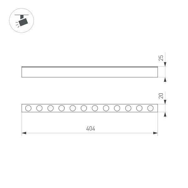 Светильник MAG-DOTS-25-L400-12W Warm3000 (BK, 30 deg, 24V, DALI) (Arlight, IP20 Металл, 3 года) Lednikoff