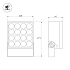 Светильник ALT-BLOCK-S220x220-50W Warm3000 (GR, 60 deg, 230V) (Arlight, IP66 Металл, 3 года) Lednikoff