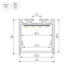 Профиль SL-LINE-3535-2000 ANOD (BY) (Arlight, Алюминий) Lednikoff