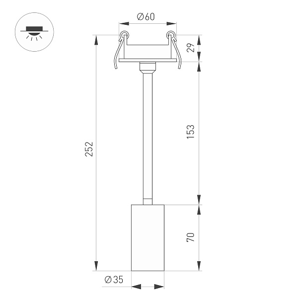 Светильник LGD-PERISCOPE-R35-6W Day4000 (WH, 24 deg, 230V) (Arlight, IP40 Металл, 5 лет) Lednikoff