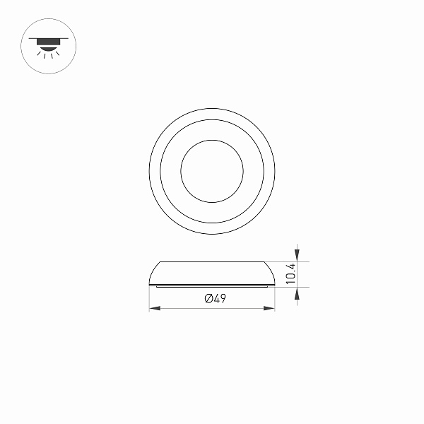 Накладка ART-DECK-CAP-DOME-R50 (SL, STEEL) (Arlight, Металл) Lednikoff
