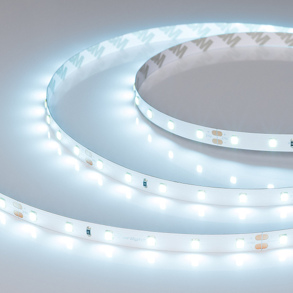 Светодиодная лента RT-A60-8mm 24V Ice Blue (4.8 W/m, IP20, 5m) (Arlight, -) Lednikoff