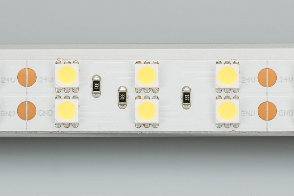Светодиодная лента RT 2-5000 24V Day4000 2x2 (5060, 600 LED, LUX) (Arlight, 28.8 Вт/м, IP20) Lednikoff