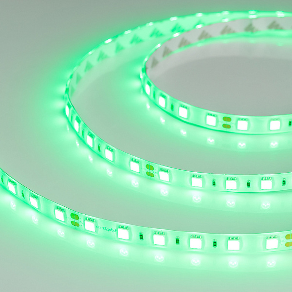 Светодиодная лента RTW 2-5000SE 24V Green 2x (5060, 300 LED, LUX) (Arlight, 14.4 Вт/м, IP65) Lednikoff