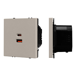 ARL NOBE USB Розетка тип A+C софт-тач кашемир SCT-MUAC-SFPL-FC-CA (65W, QC3) (Arlight, -)