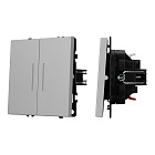 Механизм выключателя двухклавишный непроходной LED SWT-NOBE-MK02-SFPL-L-IS (230V, 10A) (Arlight, Никель) Lednikoff