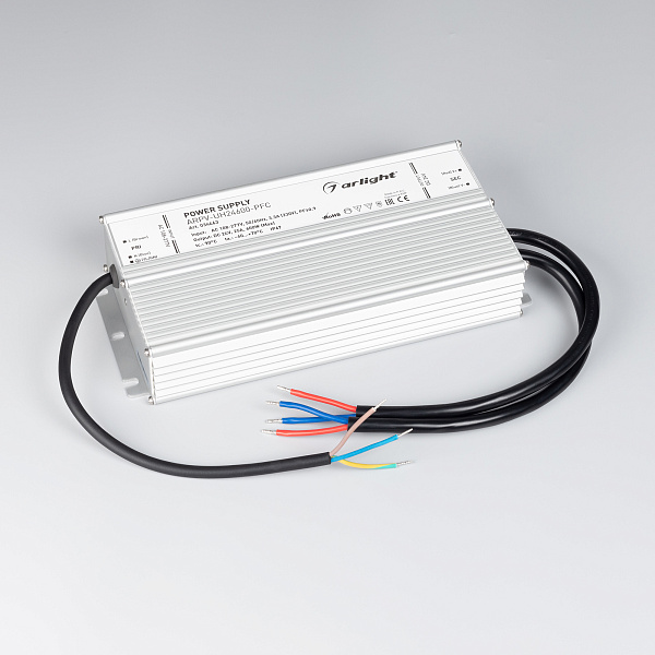 Блок питания ARPV-UH24600-PFC (24V, 25A, 600W) (Arlight, IP67 Металл, 7 лет) Lednikoff