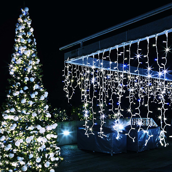 Светодиодная гирлянда ARD-EDGE-CLASSIC-2400x600-BLACK-88LED-STD BLUE (230V, 6W) (Ardecoled, IP65) Lednikoff