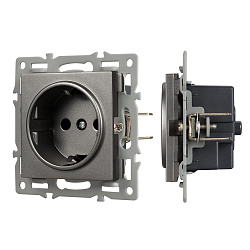 Механизм электрической розетки SCT-MEU1-PL-GR (250V, 16A) (Arlight, -)