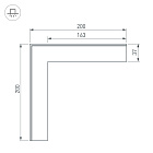 Угол SL-LINIA45-FANTOM внешний (Arlight, Металл) Lednikoff