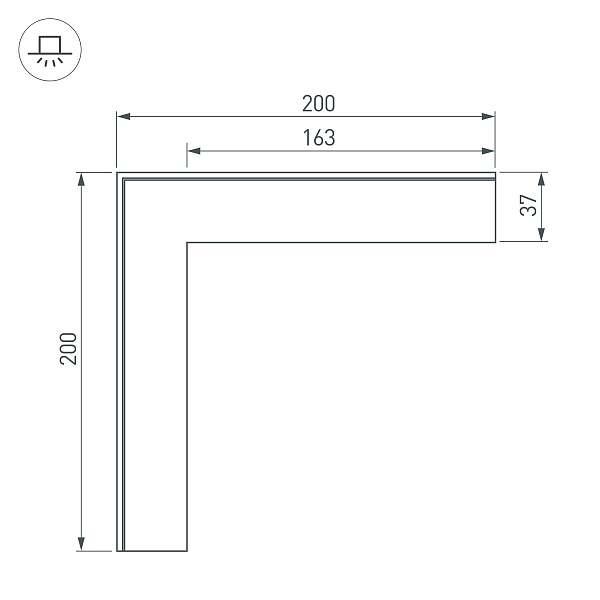 Угол SL-LINIA45-FANTOM внешний (Arlight, Металл) Lednikoff